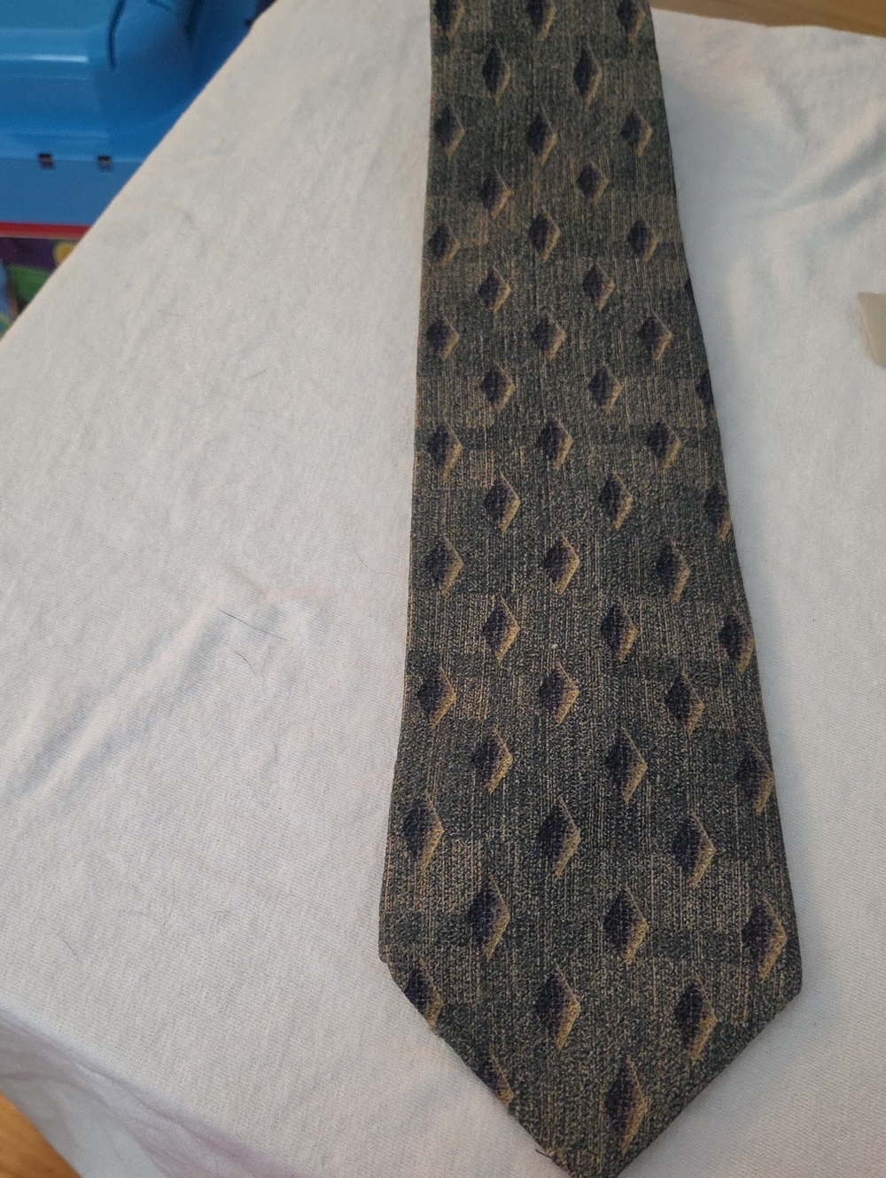 Classic Men’s Geometric Pattern Necktie - Gray and Blue